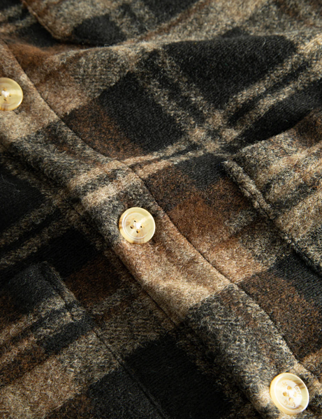 Foret- Ivy Wool Overshirt Brown Check