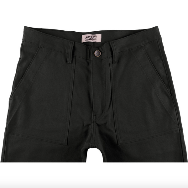 Naked & Famous- Work Pant Black Canvas