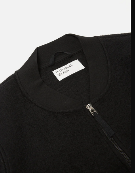 Universal Works- Zip Bomber Wool Fleece Black