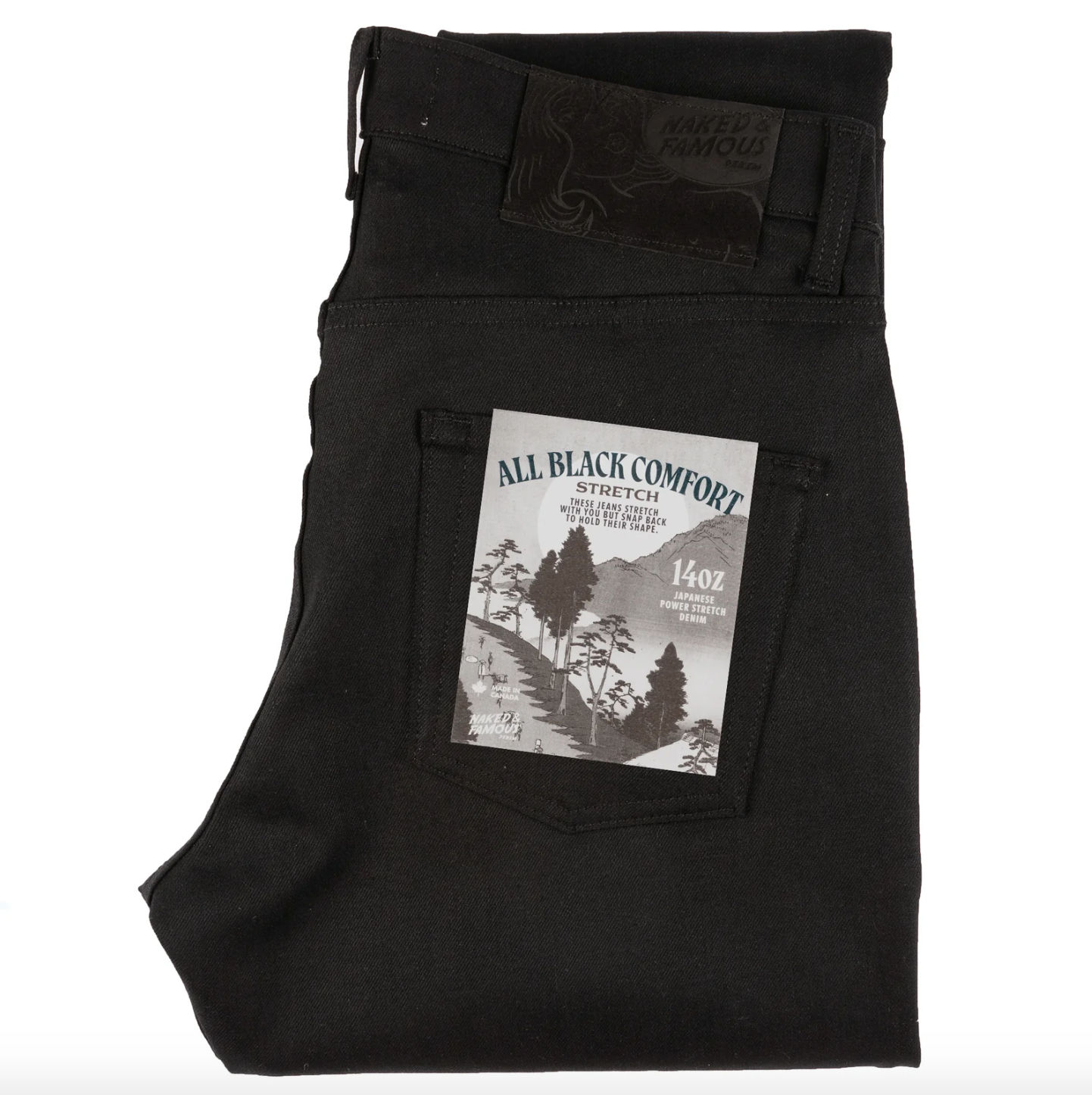 Naked & Famous- All Black Comfort Stretch Weird Guy