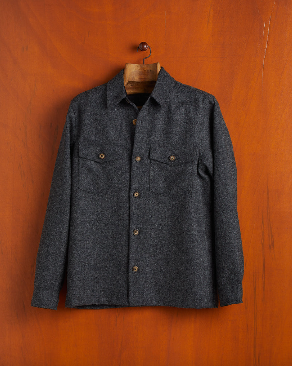 Portuguese Flannel- Wool Field Overshirt Grey
