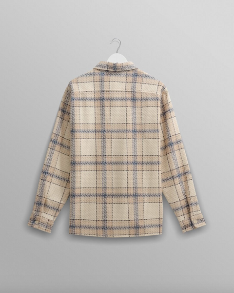 Wax London- Summer Whiting Overshirt Earl Check Ecru/ Blue