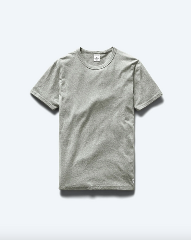 Reigning Champ- Knit Cotton Jersey Tee Heather Grey