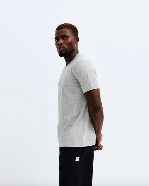 Reigning Champ- Knit Cotton Jersey Tee Heather Grey