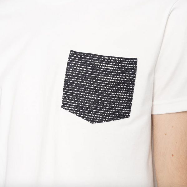 Naked & Famous- Pocket Tee Slub Sashiko White