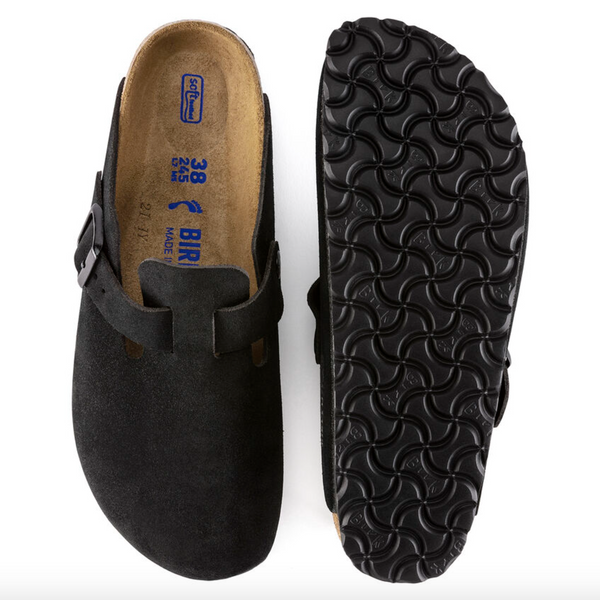 Birkenstock- Boston Soft Footbed Black Suede