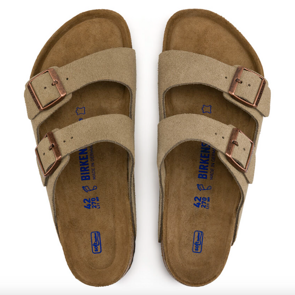 Birkenstock- Arizona Soft Footbed Taupe Suede