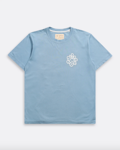 Far Afield- Power to the Papas Tee Allure Blue