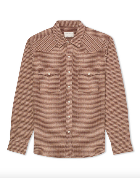 West Major- Houndstooth Flannel Rust