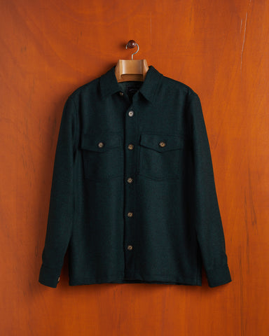 Portuguese Flannel- Wool Field Overshirt Green