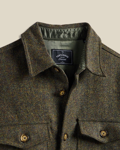 Portuguese Flannel- Wool Field Overshirt Green