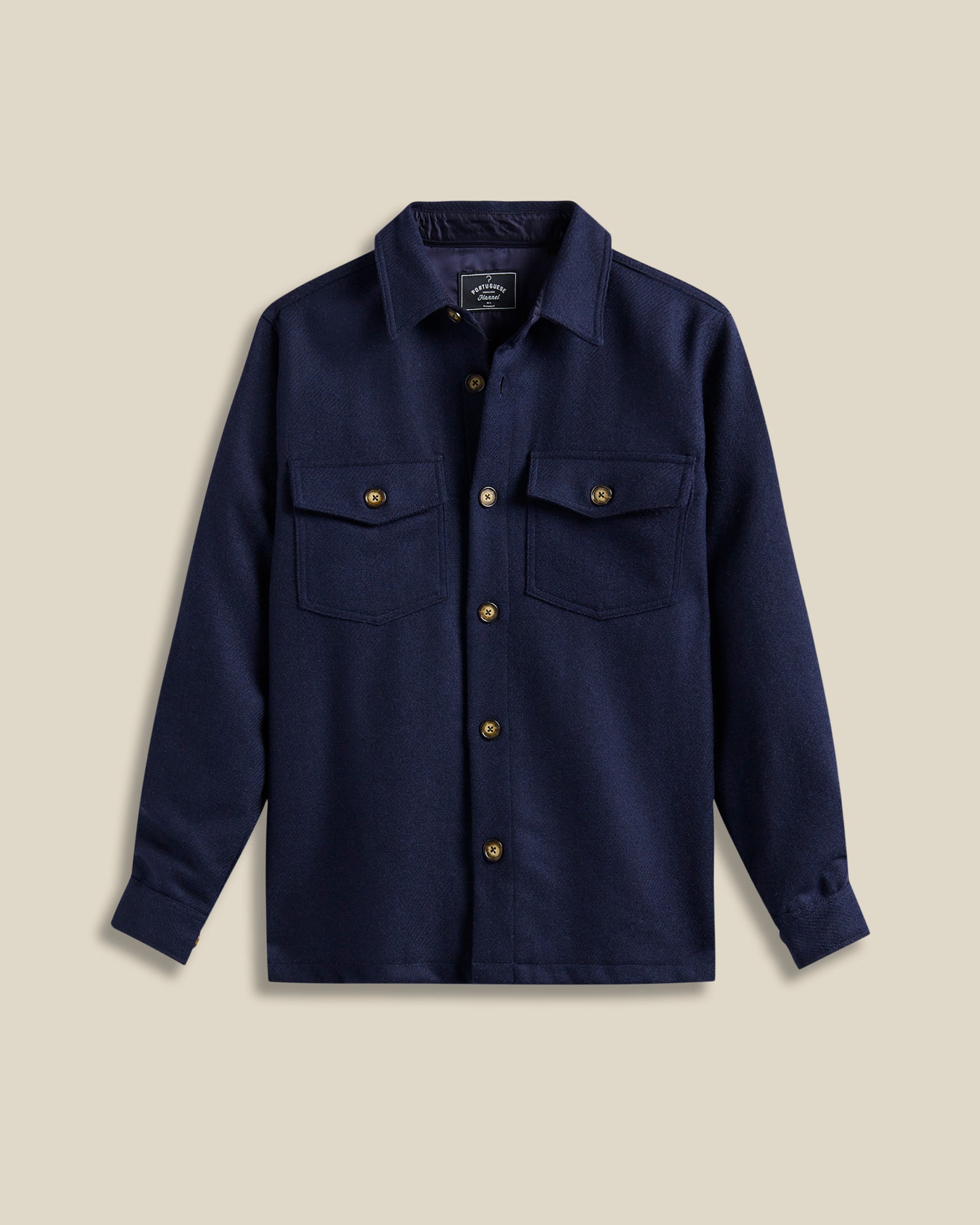 Portuguese Flannel- Wool Field Overshirt Navy