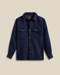 Portuguese Flannel- Wool Field Overshirt Navy