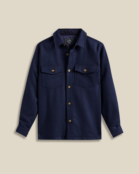 Portuguese Flannel- Wool Field Overshirt Navy