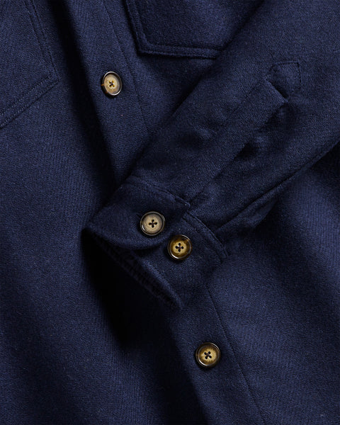 Portuguese Flannel- Wool Field Overshirt Navy