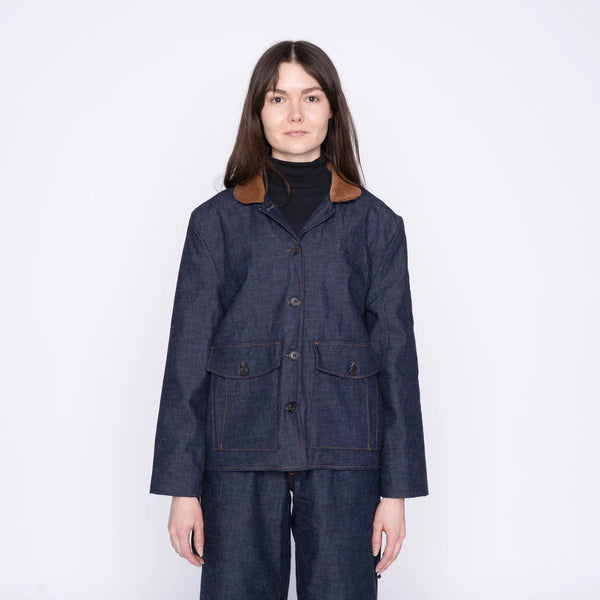 Naked & Famous- Balmoral Jacket: Slub Nep Rinsed Indigo