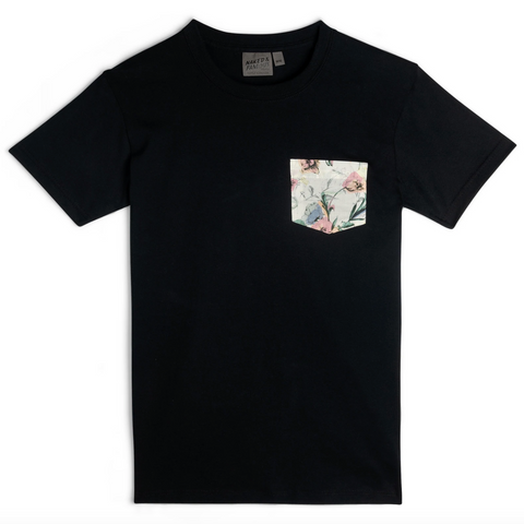 Naked & Famous Circular Knit Pocket Tee S/S Flowering Painting