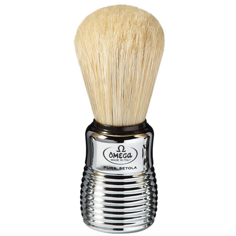 Omega- 10081 Boar Bristle Shaving Brush Chromed Handle