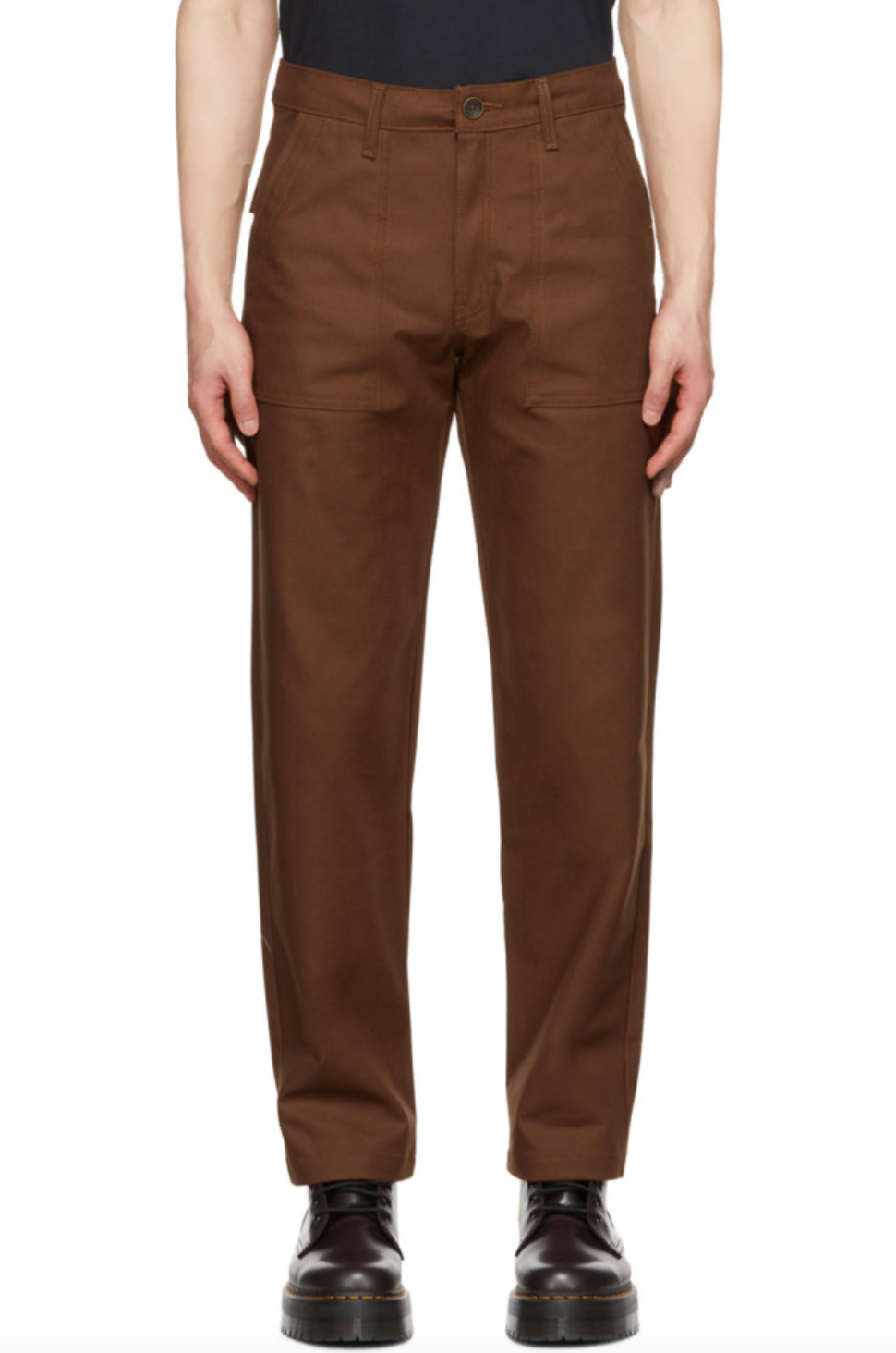 Naked & Famous Work Pant Brick Canvas