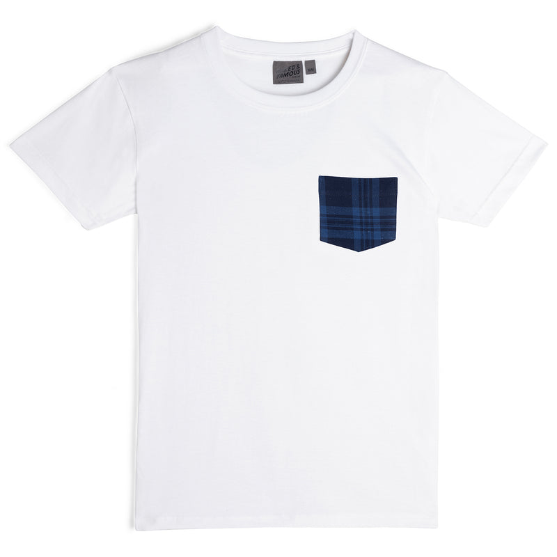 Naked & Famous- Pocket Tee Soft Nep Plaid White